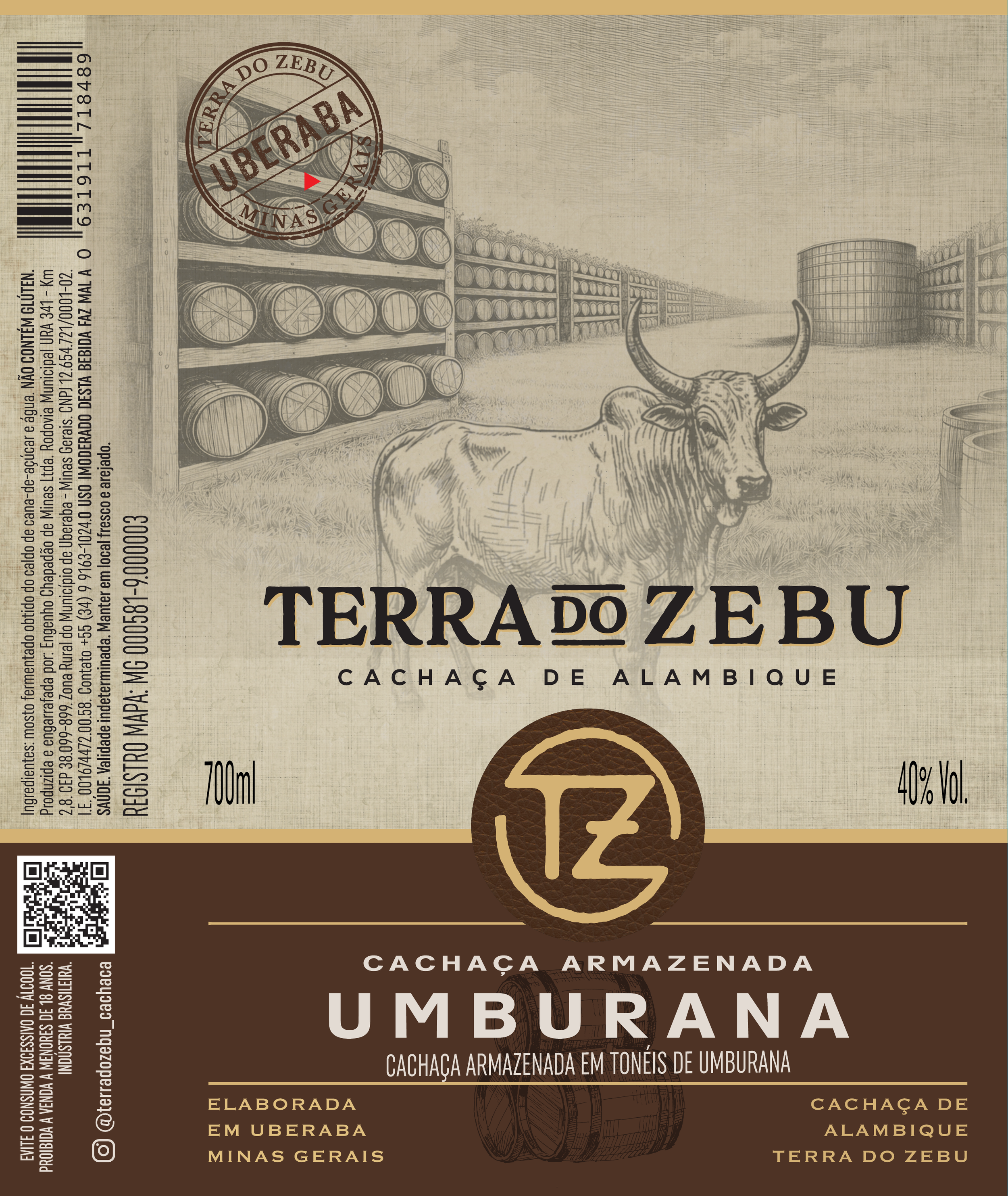 Rótulo Terra do Zebu Umburana