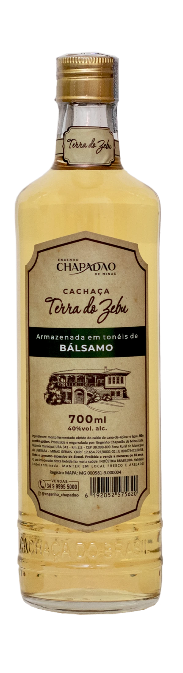 Outra apresentação da cachaça Terra do Zebu Bálsamo