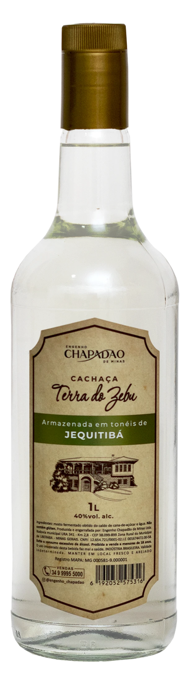 Outra apresentação da cachaça Terra do Zebu Jequitibá