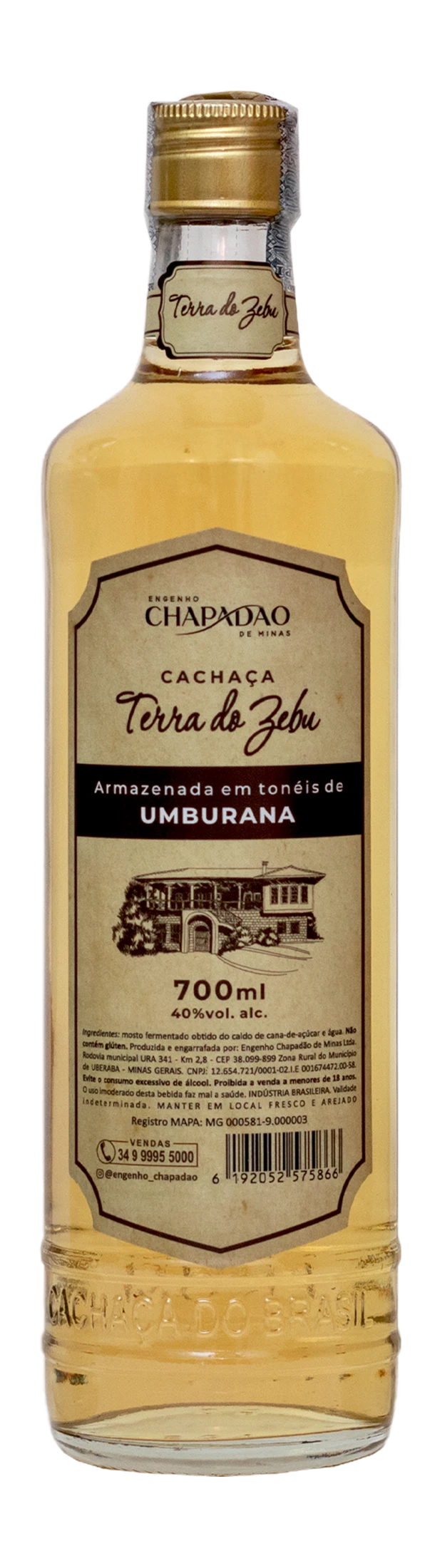 Outra apresentação da cachaça Terra do Zebu Umburana
